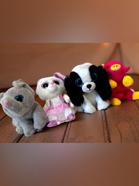 TY Collection of 4 Beanie Babies Animals approximately 6"